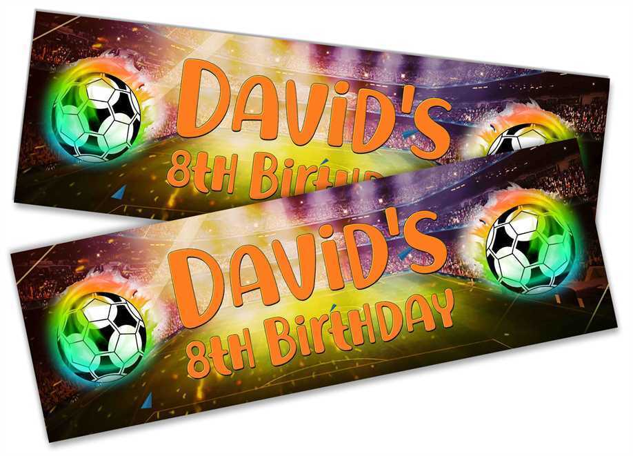 Personalised Birthday Banners Football Design Children Kids Party Decoration 56