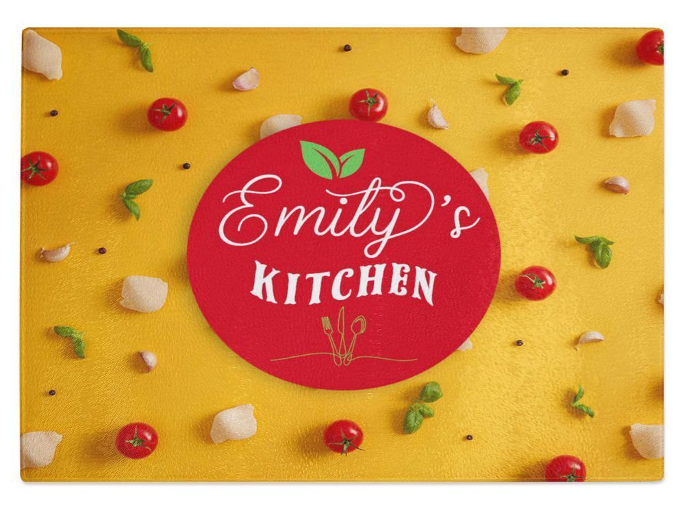 Personalised Any Name Kitchen Glass Chopping Board Item Gift 5