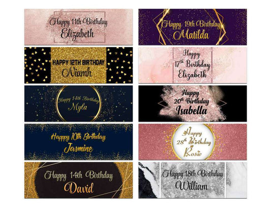 Personalised Birthday Banners Party Design Kids adult Party Decoration 96