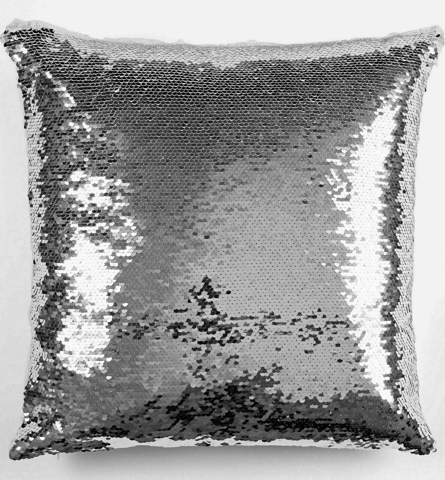 Personalised Glitter Any Name Magic Reveal Silver Sequin Cushion Cover Gift