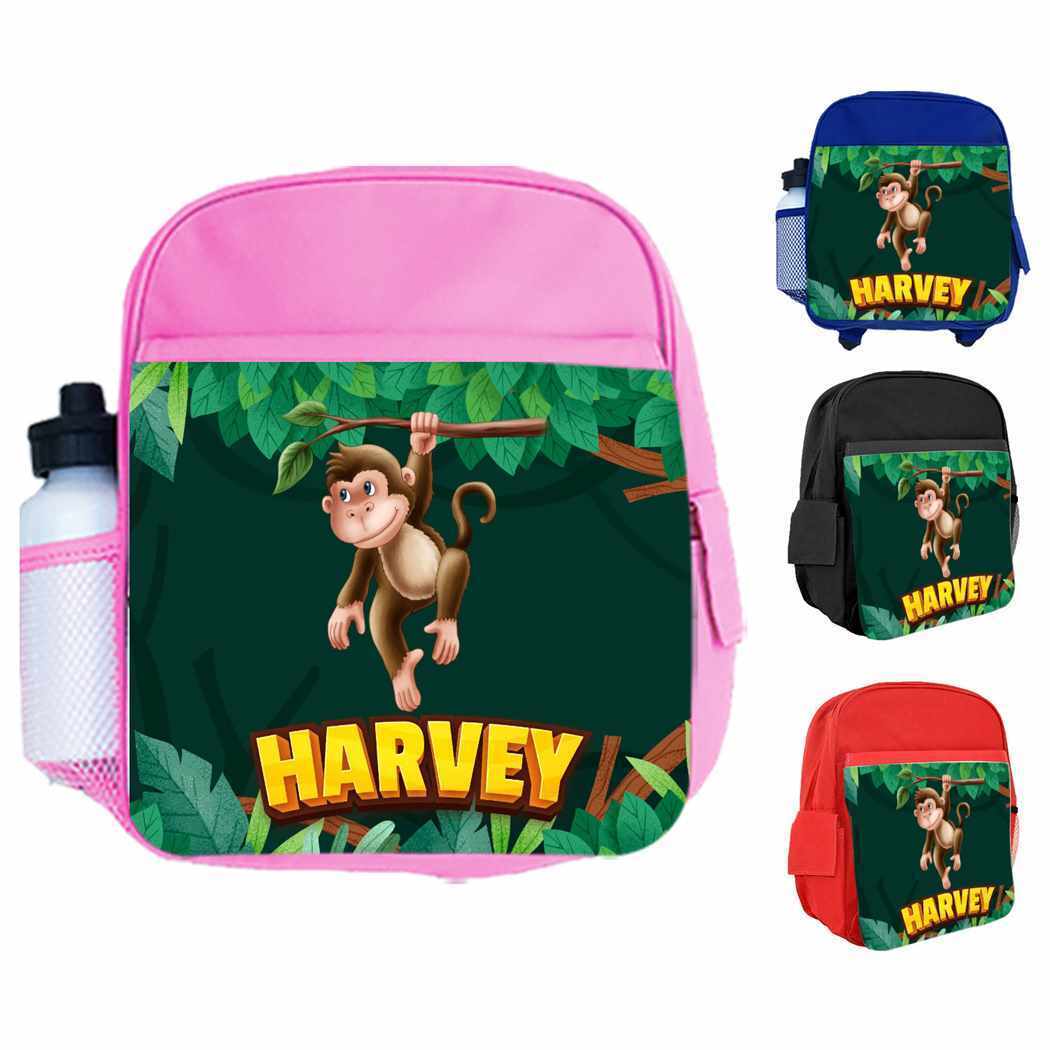 Personalised Kids Backpack Any Name Animal Design Boys Girls kid School Bag 35