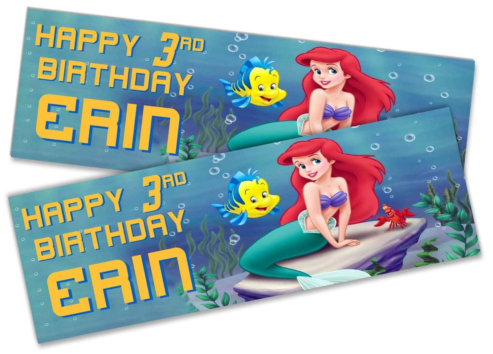 Personalised Birthday Banners Mermaid Design Children Kids Party Decoration 5