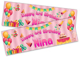 Personalised Birthday Banners Generic Design Children Kids Party Decoration 223