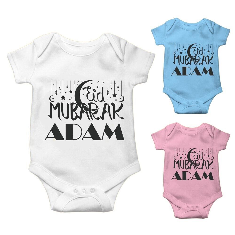 Personalised Eid Baby Vest Baby grow Little baby body suit 24