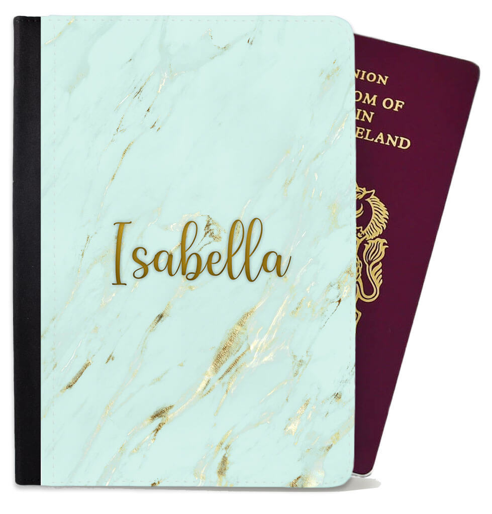 Personalised Marble Children Passport Cover Holder Any Name Holiday Accessory 11