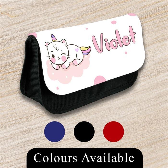 Personalised Pencil Case Generic Girls Boys Stationary Kids School Bag 31