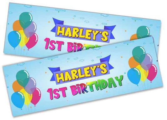 Personalised Birthday Banners Generic Design Children Kids Party Decoration 248