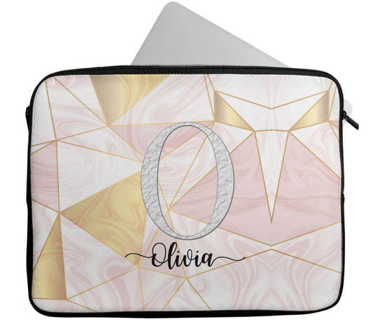 Personalised Any Name Marble Design Laptop Case Sleeve Tablet Bag 108