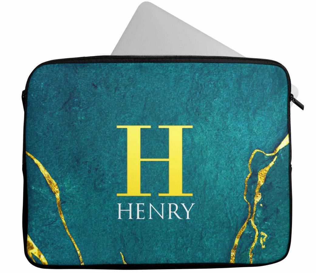 Personalised Any Name Marble Design Laptop Case Sleeve Tablet Bag 70