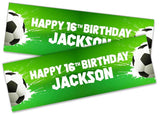 Personalised Birthday Banners Football Design Children Kids Party Decoration 123