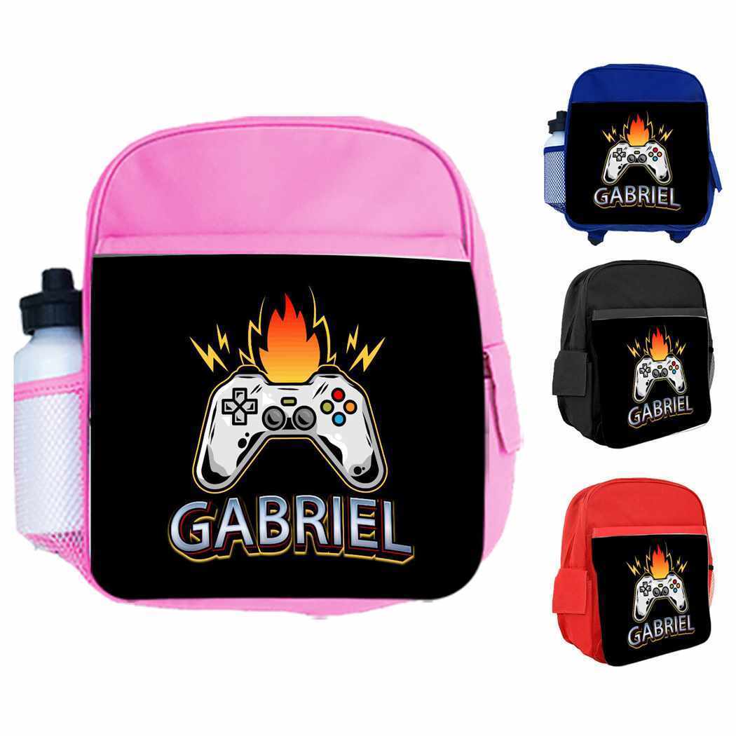 Personalised Kids Backpack Any Name Gaming Boys Girls Children School Bag 2