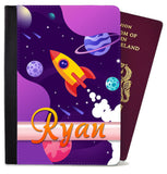 Personalised Space Childern Passport Cover Holder Any Name Holiday Accessory 6