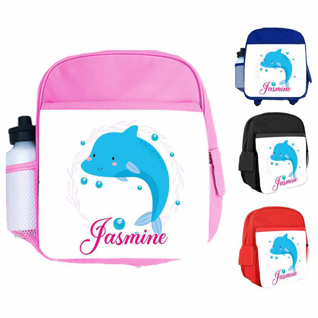 Personalised Kids Backpack Any Name Fish Design Boys Girls kids School Bag 10