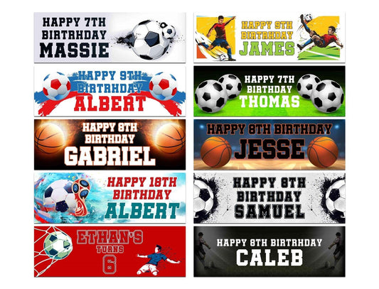 Personalised Birthday Banners Football Design Children Kids Party Decoration 35