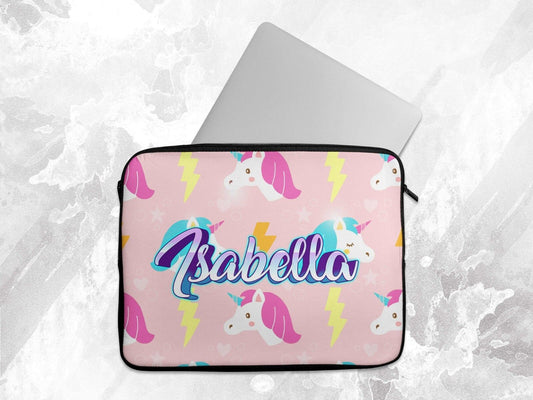 Personalised Any Name Unicorn Laptop Case  Sleeve Tablet Bag Chromebook Gift