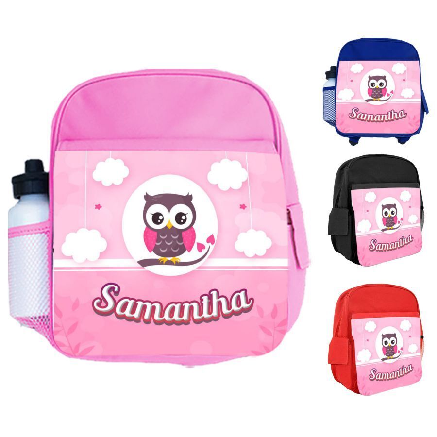 Personalised Kids Backpack Any Name Animal Design Boys Girls kid School Bag 61
