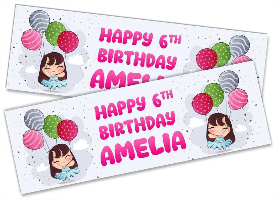 Personalised Birthday Banners Generic Design Children Kids Party Decoration 161