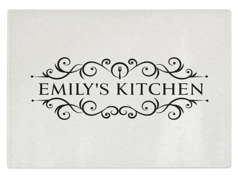 Personalised Any Name Kitchen Glass Chopping Board Item Gift 12