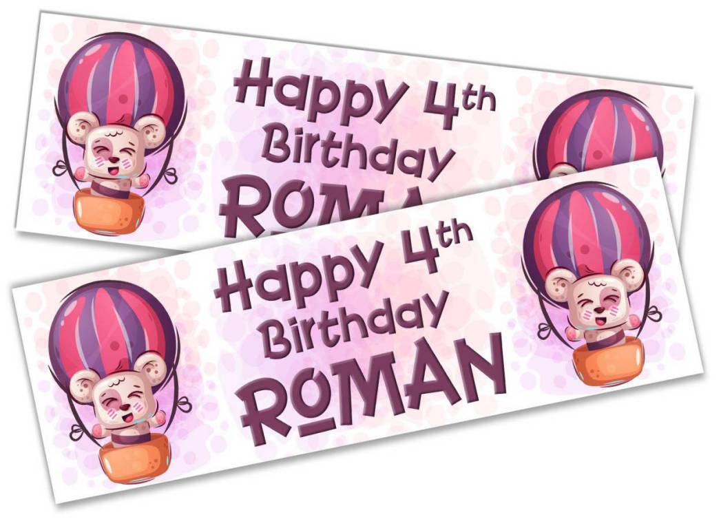 Personalised Birthday Banners Generic Design Children Kids Party Decoration 200