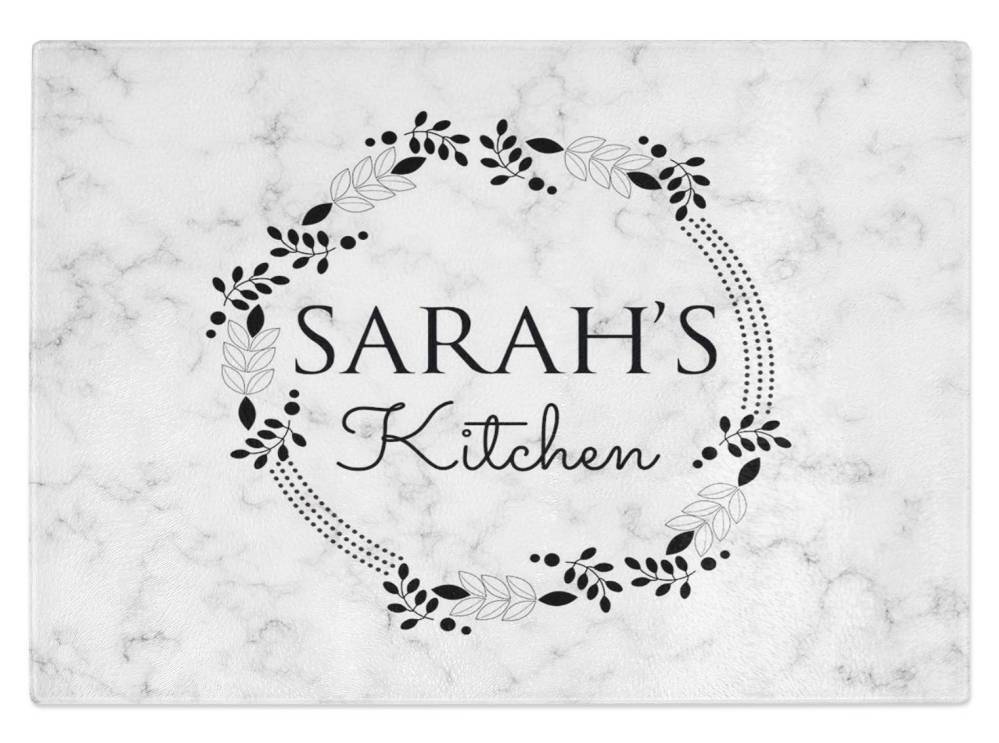 Personalised Any Name Kitchen Glass Chopping Board Item Gift 11