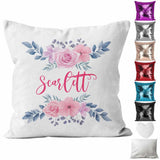 Personalised Cushion Floral Sequin Cushion Pillow Printed Birthday Gift 67