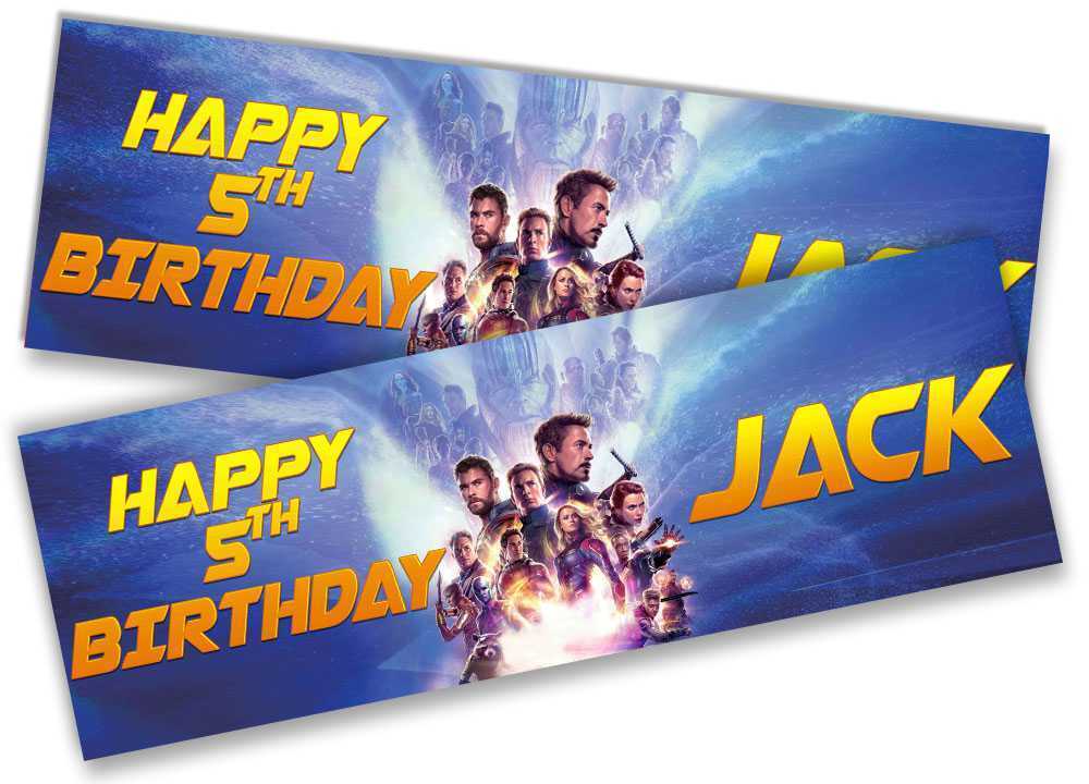 Personalised Birthday Banners Super Hero Design Children Kid Party Decoration 28