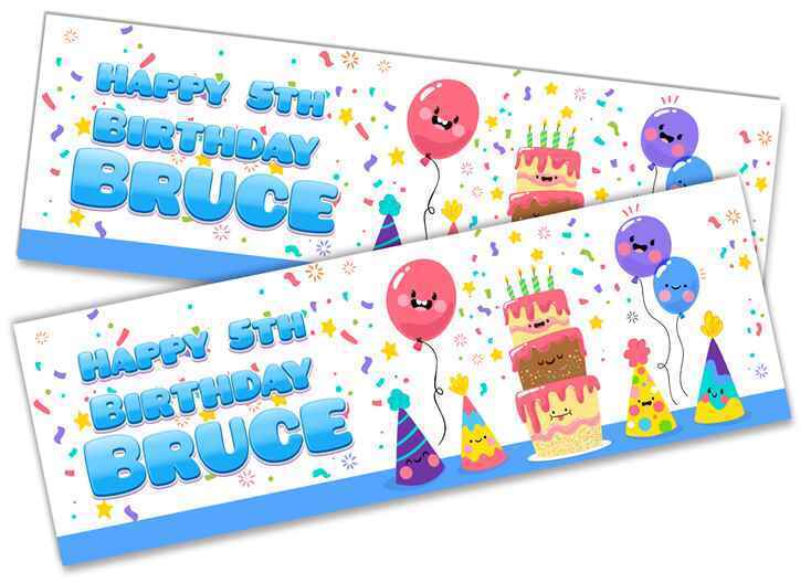 Personalised Birthday Banners Generic Design Children Kids Party Decoration 217