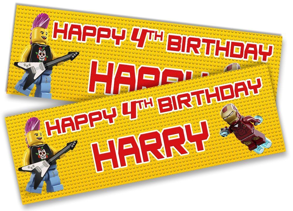 Personalised Birthday Banners Super Hero Design Children Kid Party Decoration 71