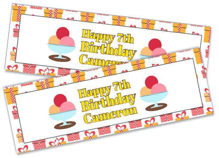 Personalised Birthday Banners Generic Design Children Kids Party Decoration 217