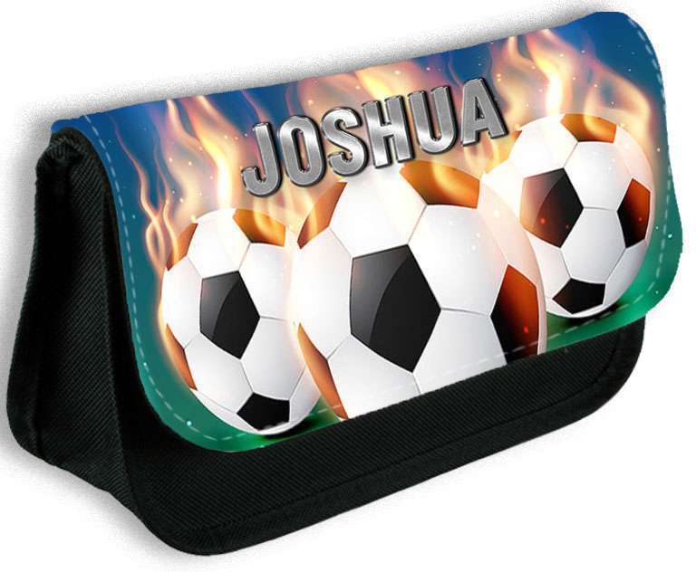 Personalised Pencil Case Football Girls Boys Stationary Kids School Bag 3