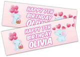 Personalised Birthday Banners Elephant Design Children Kids Party Decoration 93