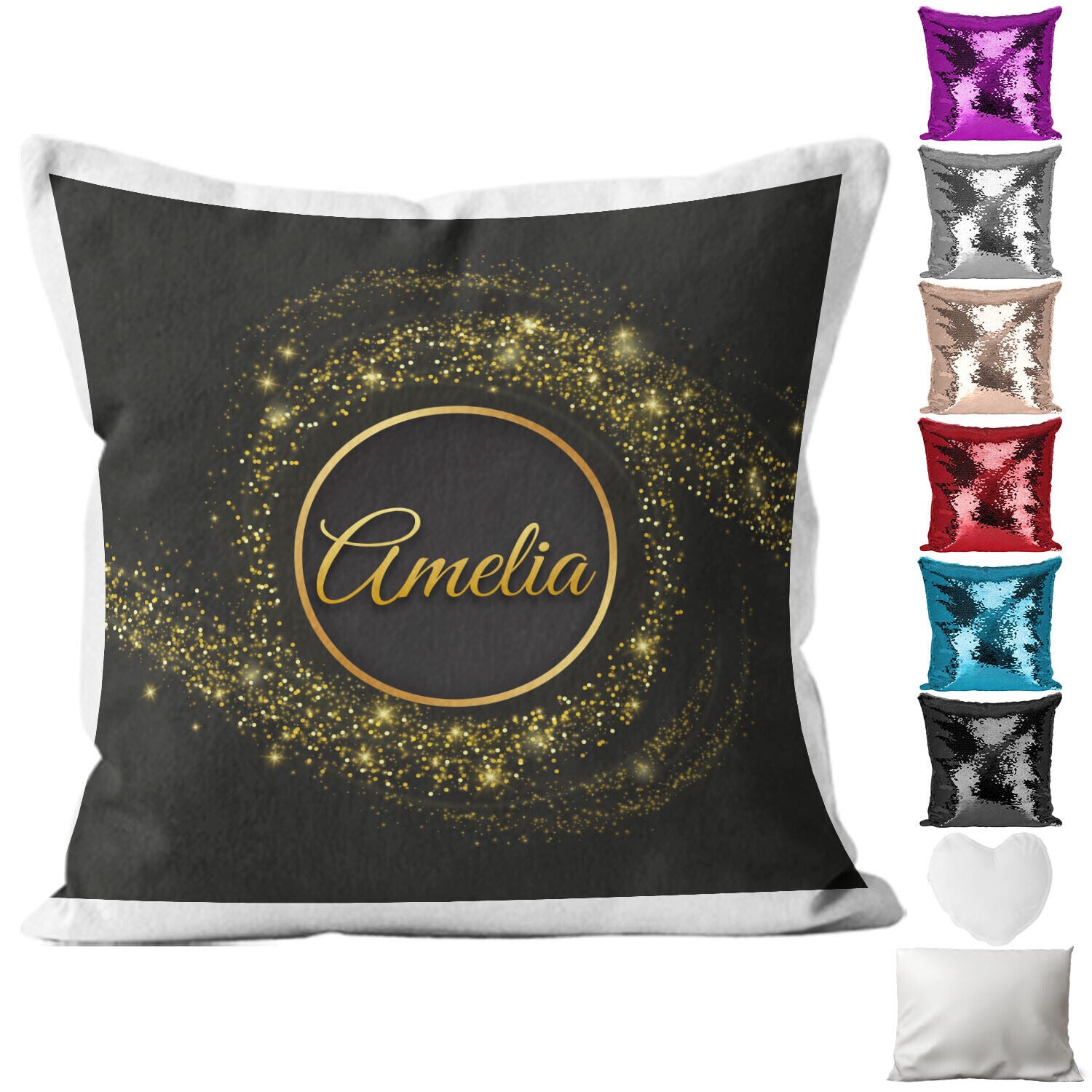 Personalised Cushion Glitter Sequin Cushion Pillow Printed Birthday Gift 10