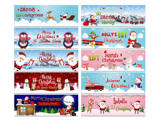 Personalised Banner Christmas Design Party Decoration 15