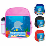 Personalised Kids Backpack Any Name Fish Design Boys Girls kids School Bag 11