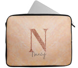 Personalised Any Name Marble Glitter Design Laptop Case Sleeve Tablet Bag 106