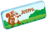 Personalised Any Name Animal Pencil Case Tin Children School Kids Stationary 16