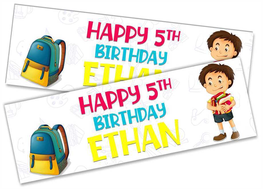 Personalised Birthday Banners Generic Design Children Kids Party Decoration 190