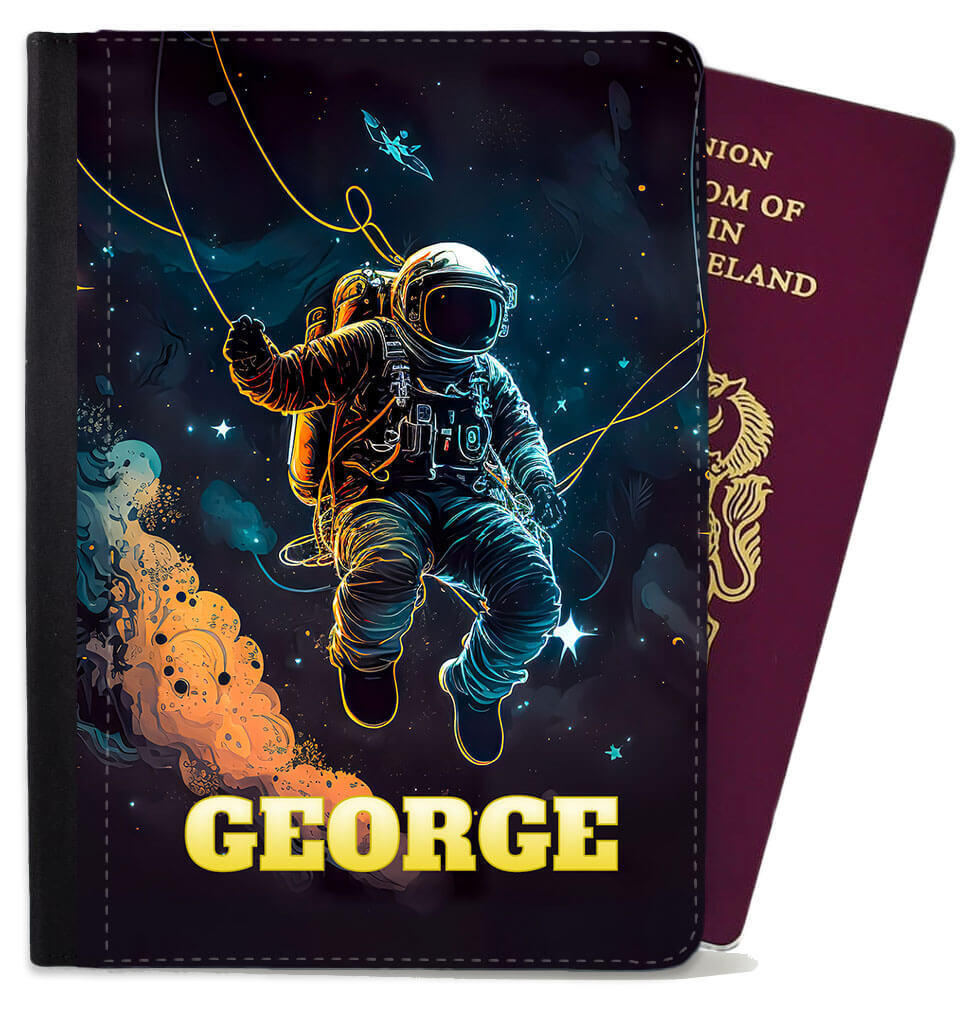 Personalised Space Childern Passport Cover Holder Any Name Holiday Accessory 6