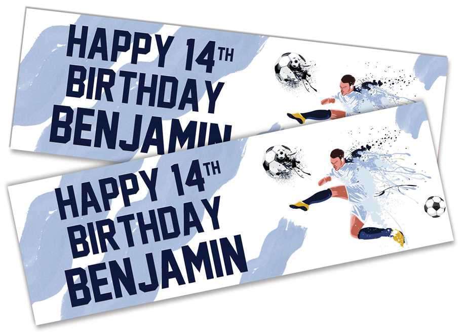 Personalised Birthday Banners Football Design Children Kids Party Decoration 123