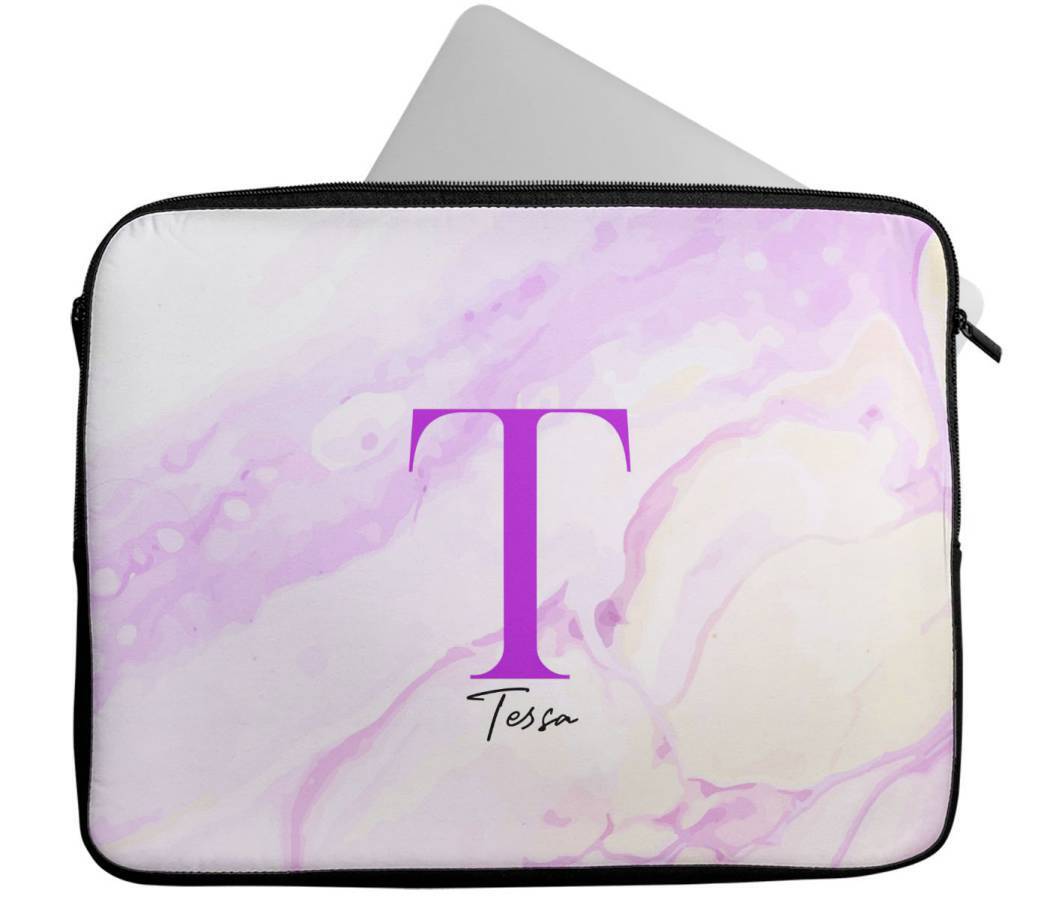 Personalised Any Name Marble Design Laptop Case Sleeve Tablet Bag 115