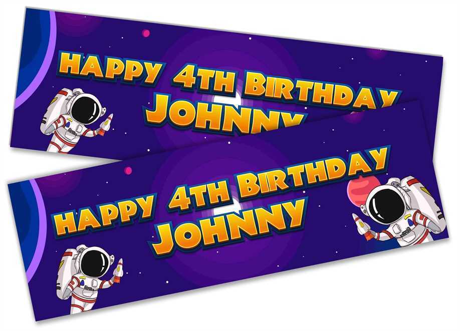 Personalised Birthday Banners Space Design Children Kids Party Decoration 53