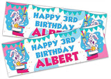 Personalised Birthday Banners Generic Design Children Kids Party Decoration 43