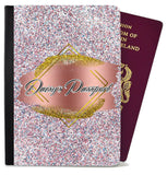 Personalised Glitter Childern Passport Cover Holder Any Name Holiday Accessory 8