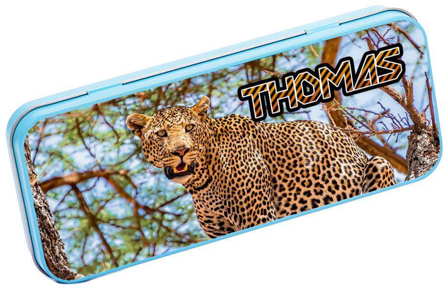 Personalised Any Name Animal Pencil Case Tin Children School Kids Stationary 8