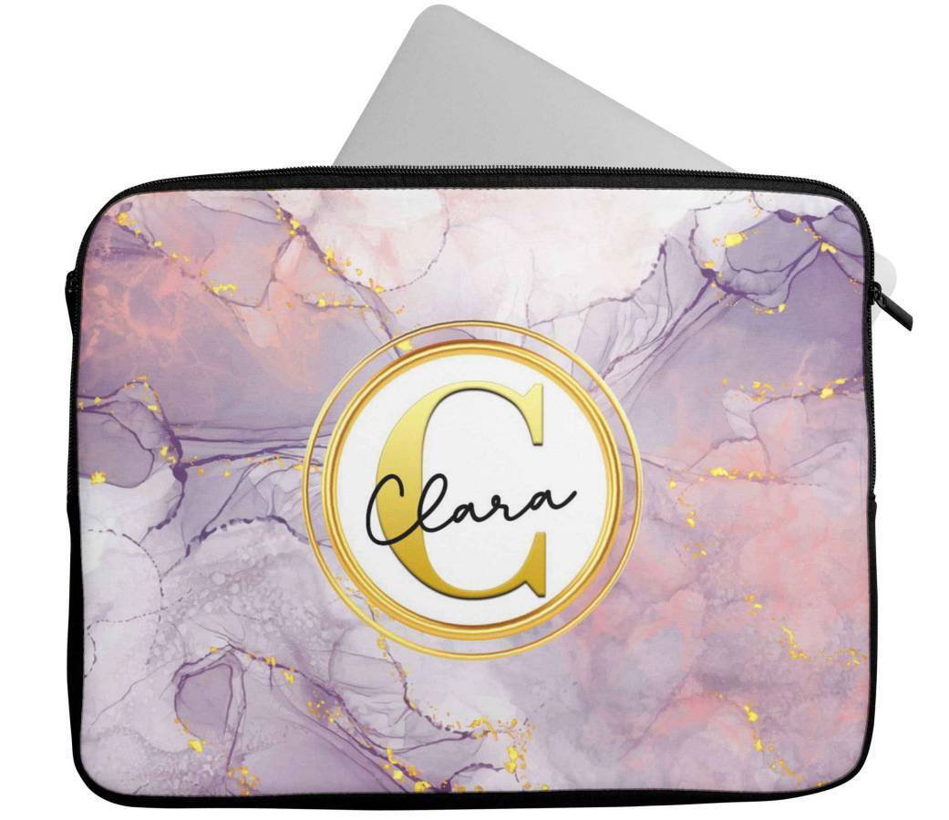 Personalised Any Name Marble Design Laptop Case Sleeve Tablet Bag 69