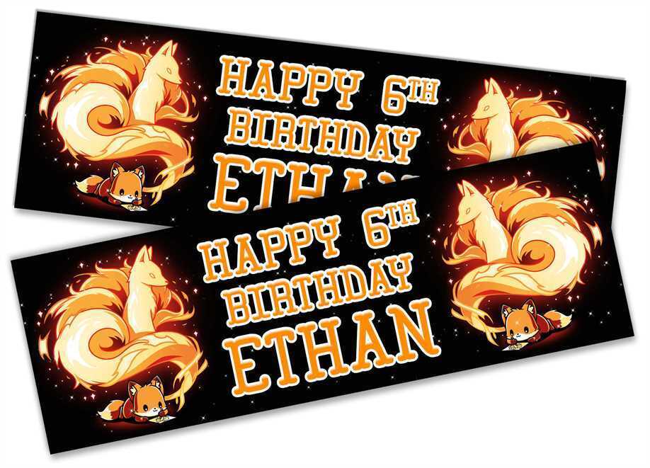 Personalised Birthday Banners Generic Design Children Kids Party Decoration 190