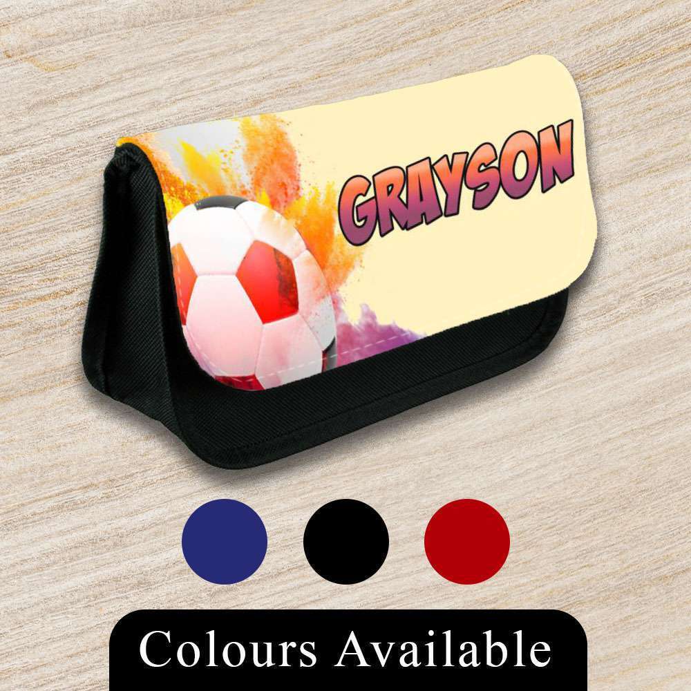 Personalised Pencil Case Football Girls Boys Stationary Kids School Bag 5