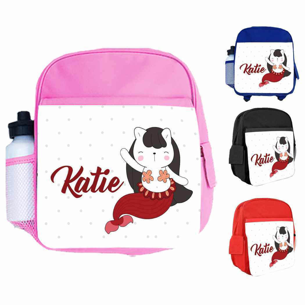 Personalised Kids Backpack Any Name Fish Design Boys Girls kids School Bag 11