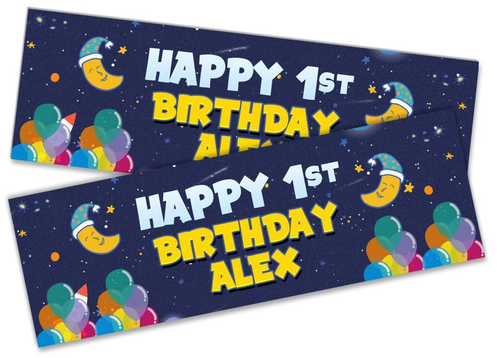 Personalised Birthday Banners Generic Design Children Kids Party Decoration 251