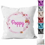 Personalised Cushion Floral Sequin Cushion Pillow Printed Birthday Gift 36